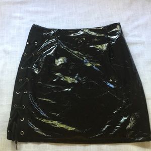Latex side slit skirt